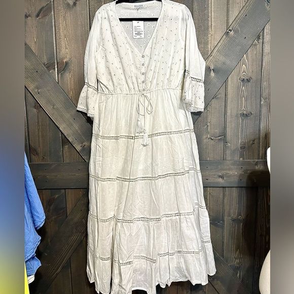 White Cotton Maxi Dress - Picture 1 of 5